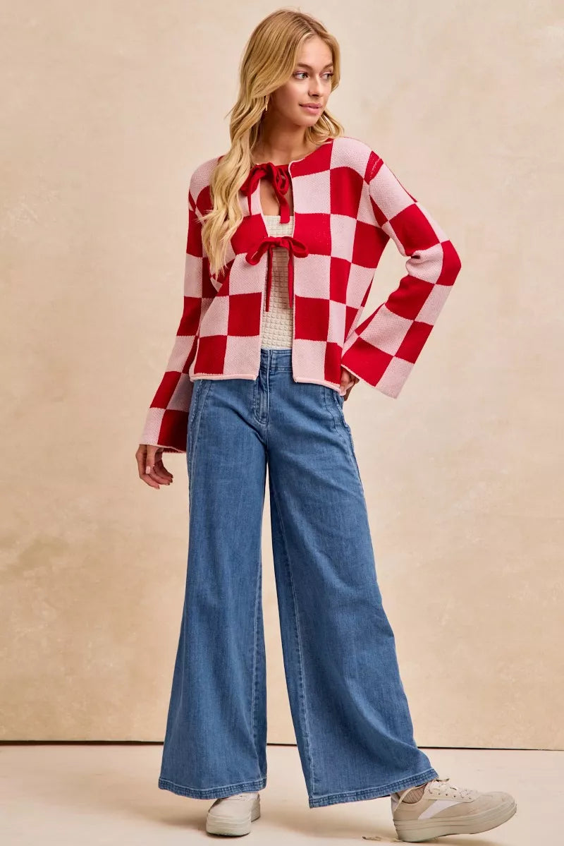 women's bibi wavy side edge detail lined wide leg jeans - product detail