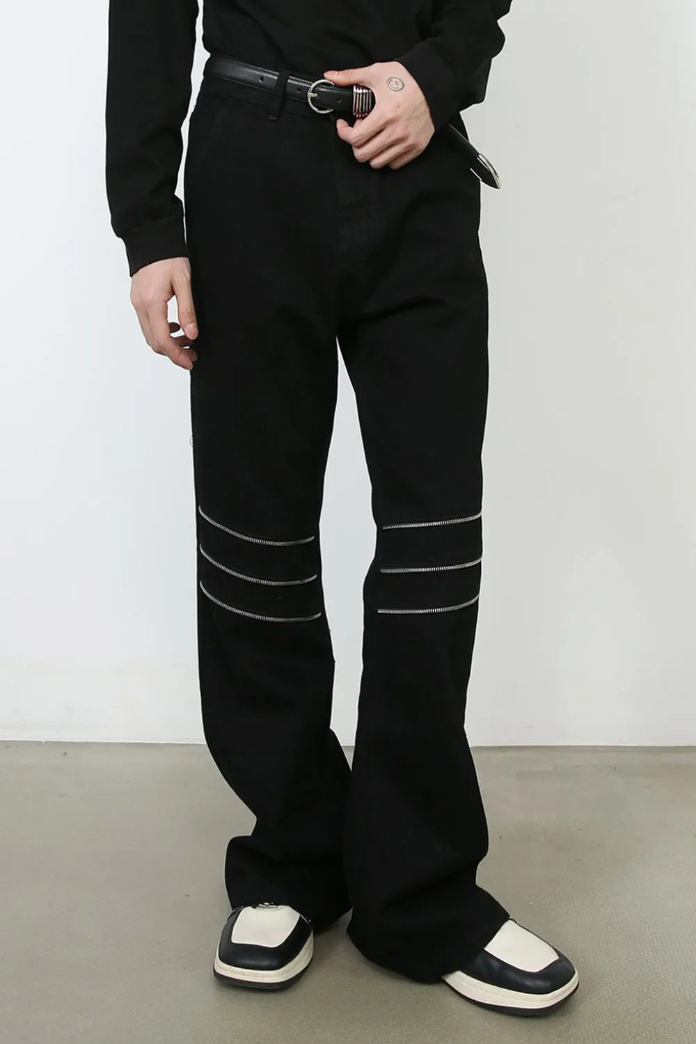 Men's Bootcut Jeans with Pockets Black