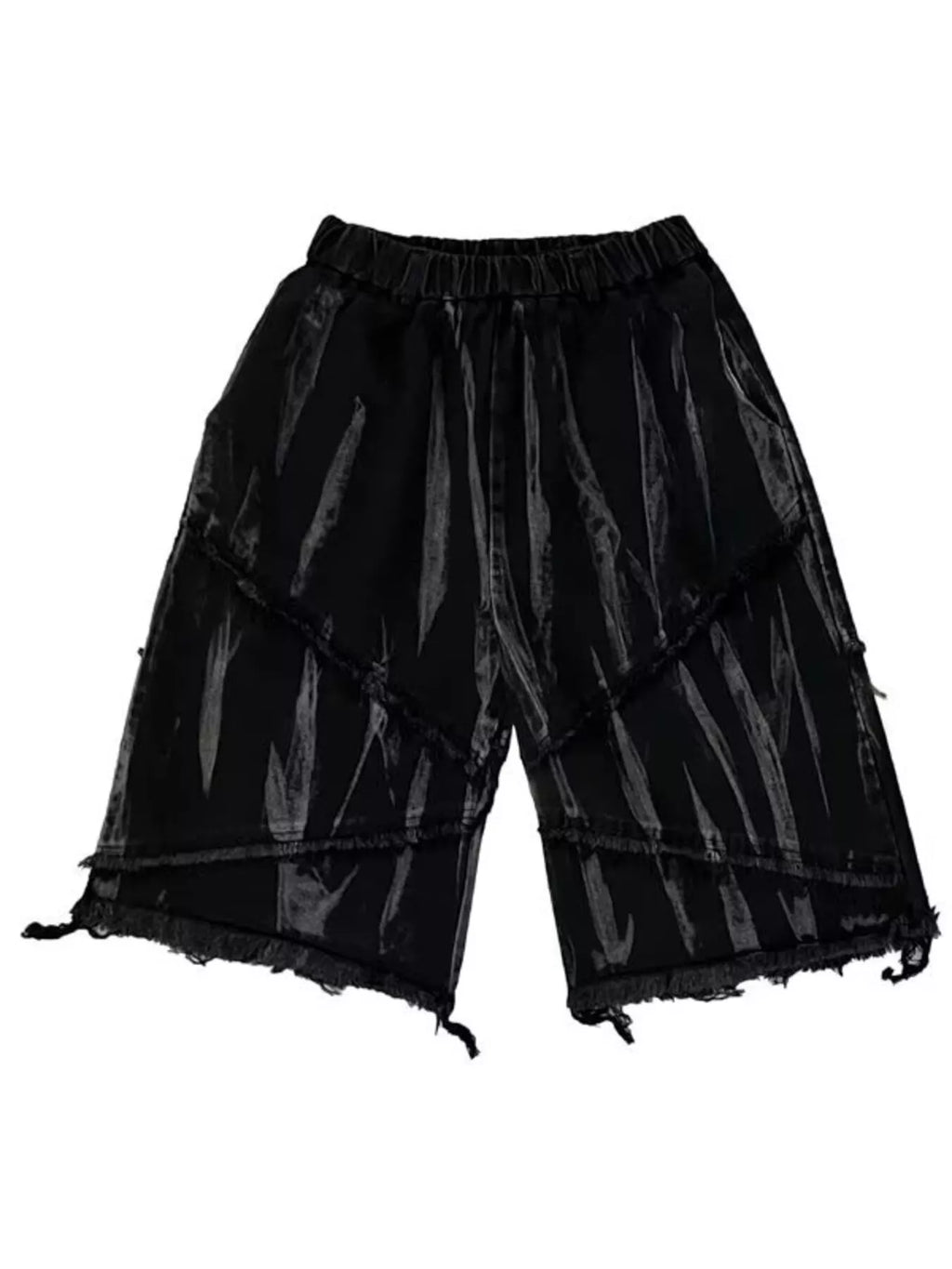 men's men's full size distressed hem denim shorts plus size - styling option