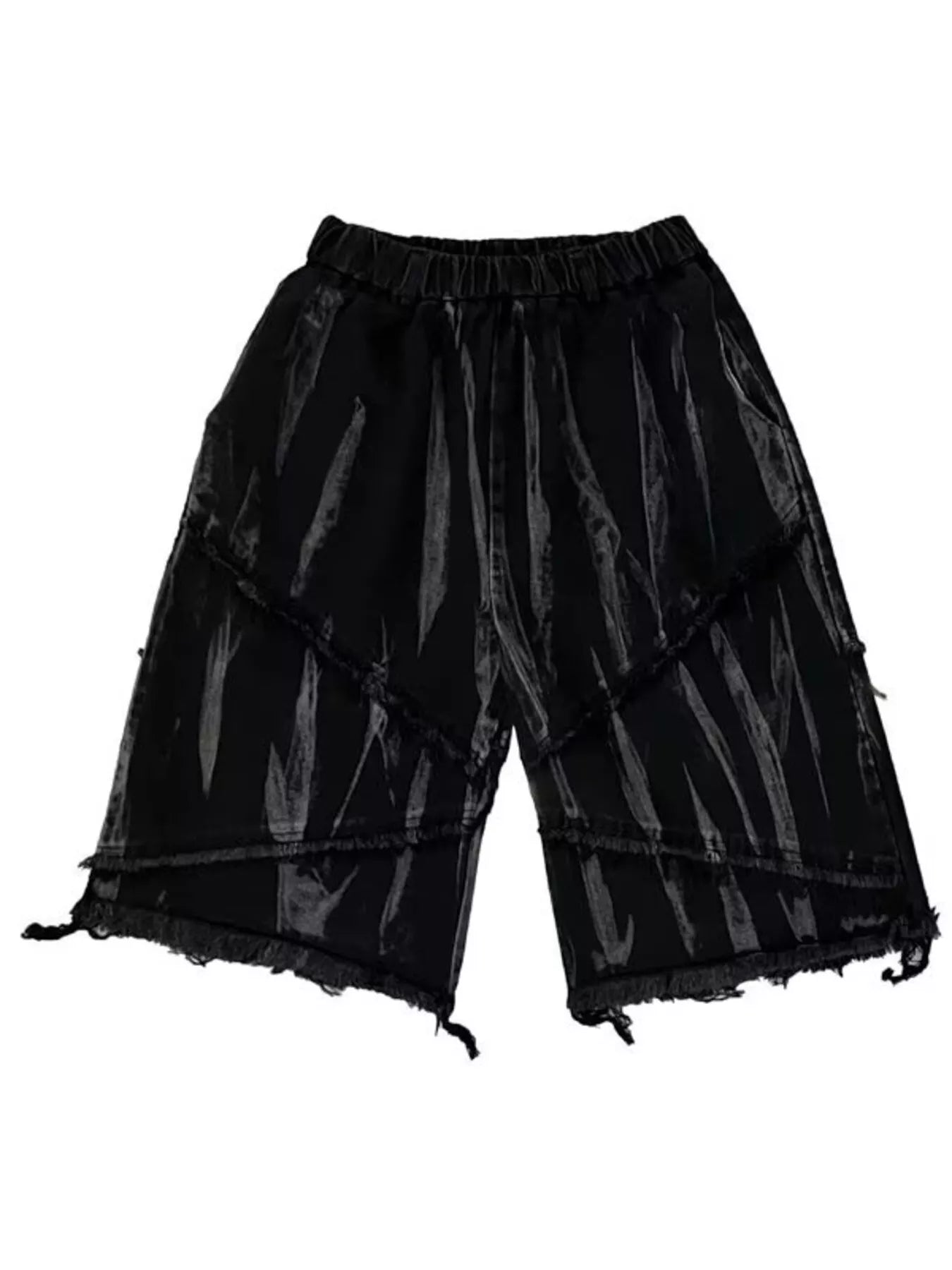 men's men's full size distressed hem denim shorts plus size - styling option