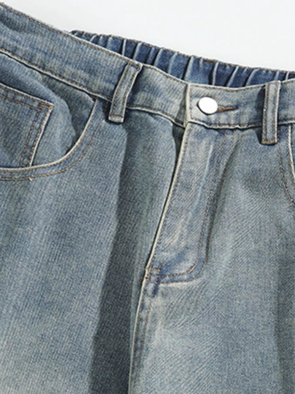 men's men's plus size vintage wash wide leg jeans - extra view