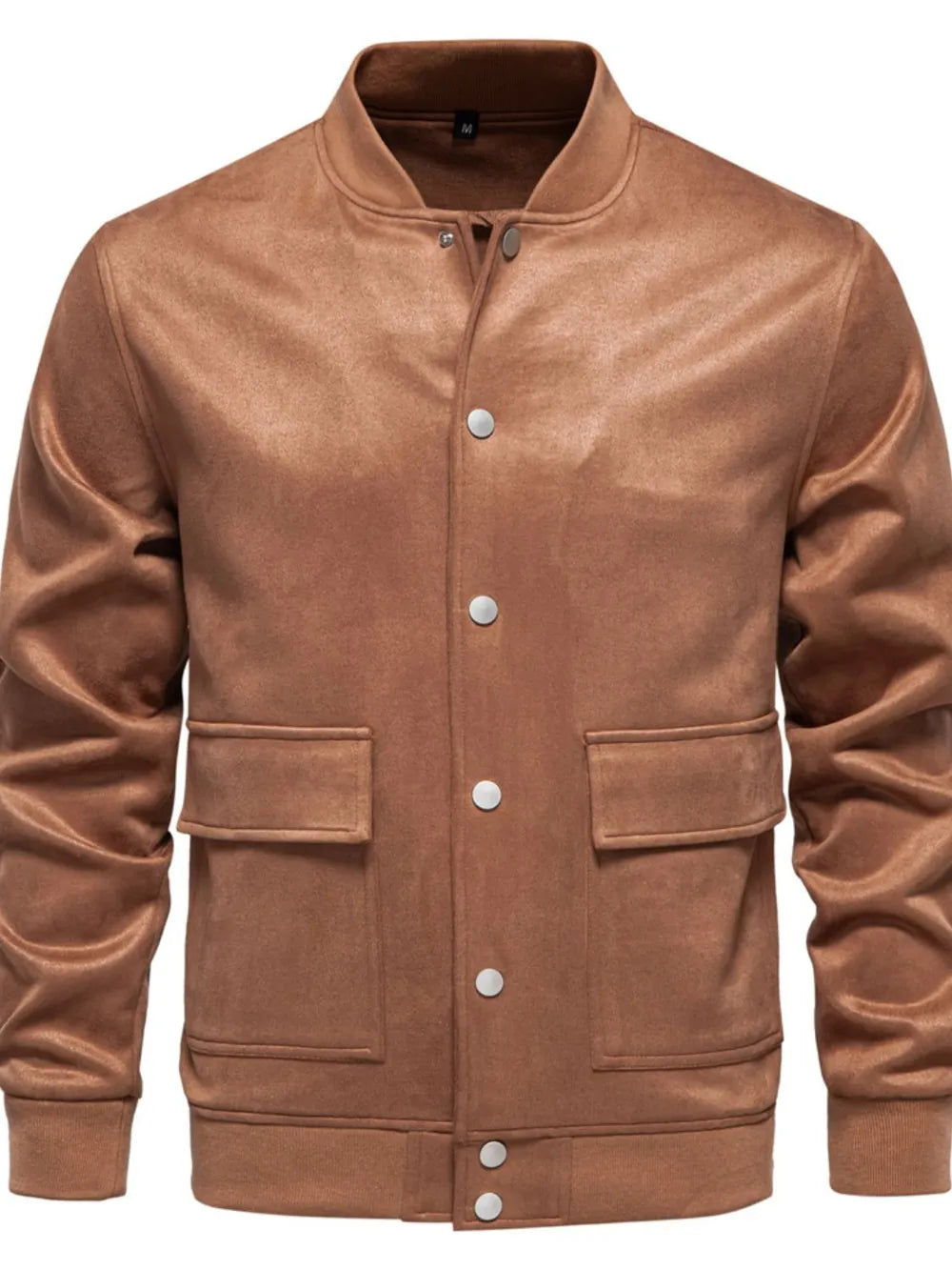 Men's Baseball Collar Snap Down Jacket Caramel