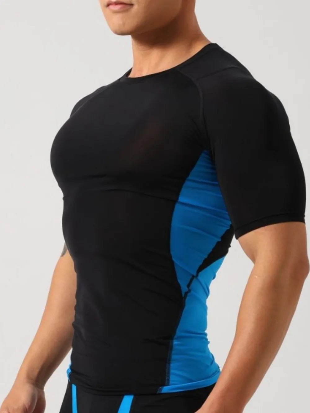 men's contrast round neck short sleeve t-shirt men’s crewneck tee