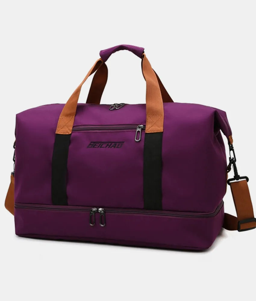 Oxford Cloth Oversize Travel Bag Plum Purple One Size