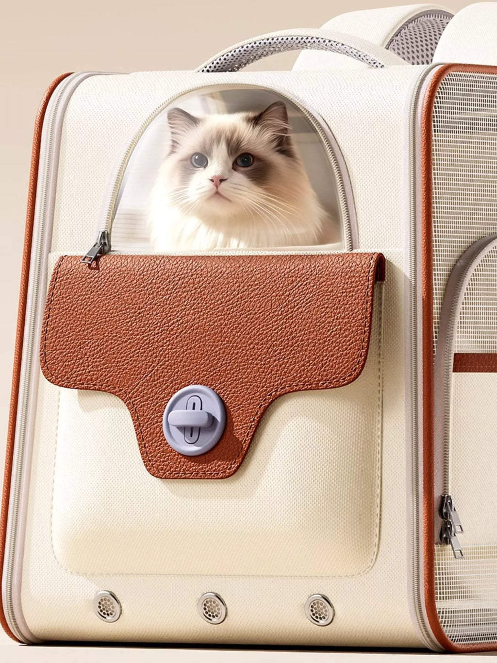 portable breathable pet carrier backpack - side view