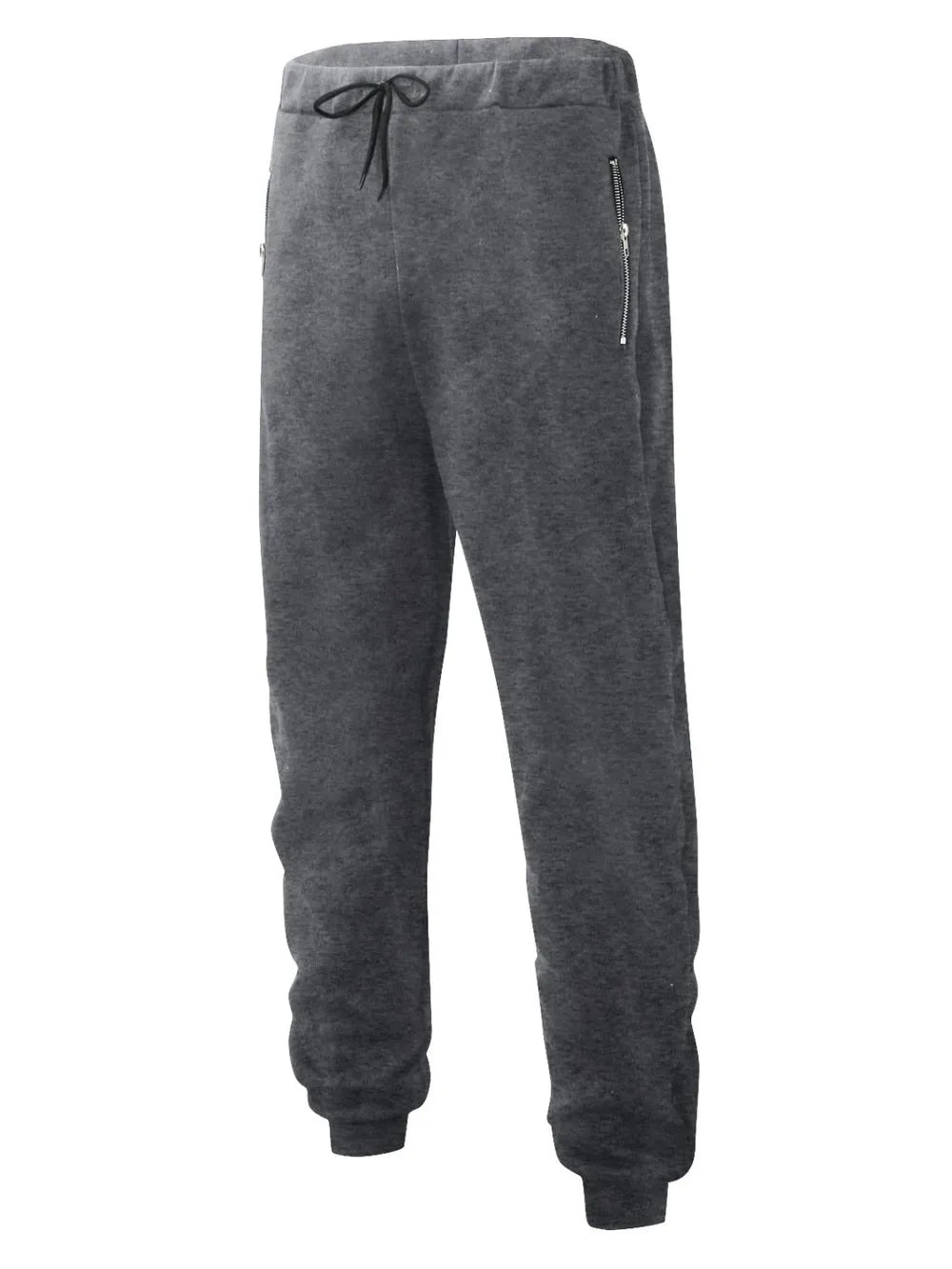 Men's Full Size Drawstring Pants with Pockets Plus Size Dark Gray