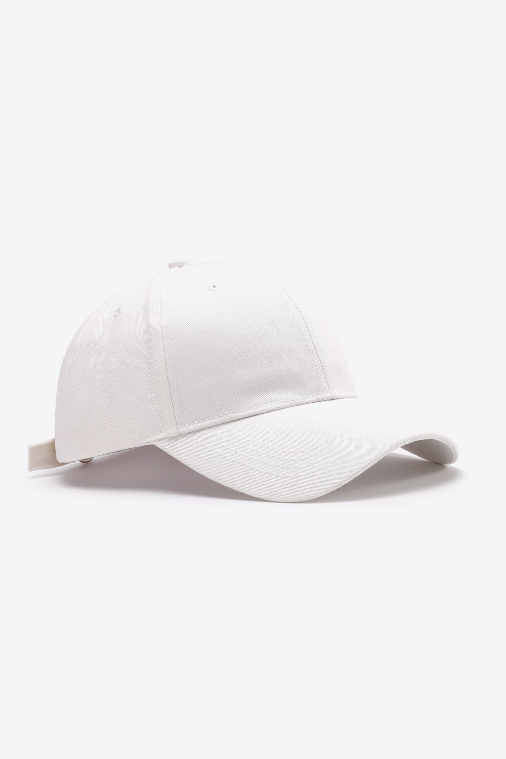 Plain Adjustable Cotton Baseball Cap White One Size