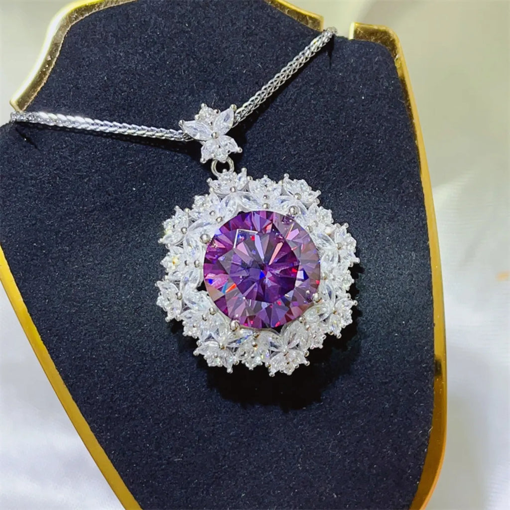 women’s apparel — 10 carat moissanite 925 sterling silver necklace