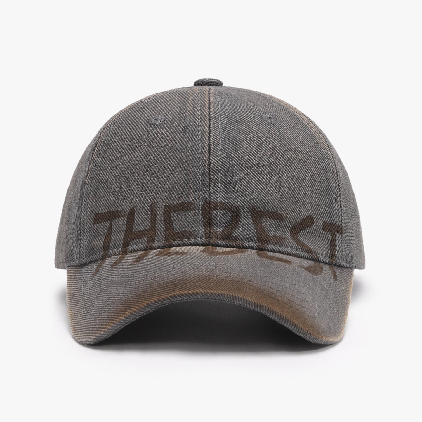 Letter Adjustable Baseball Cap Dark Gray One Size