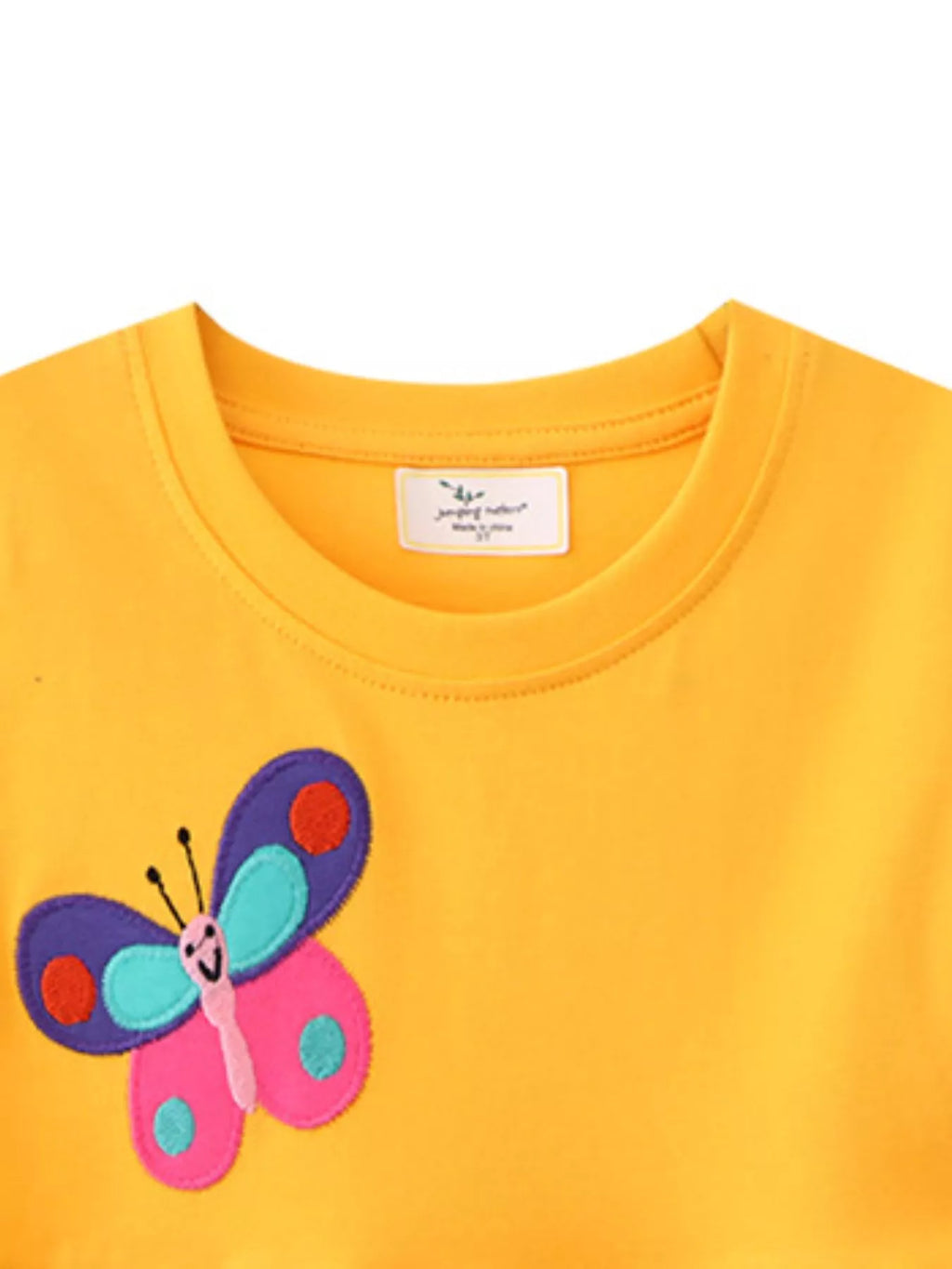 women's children's butterfly & rainbow round neck casual dress - additional angle