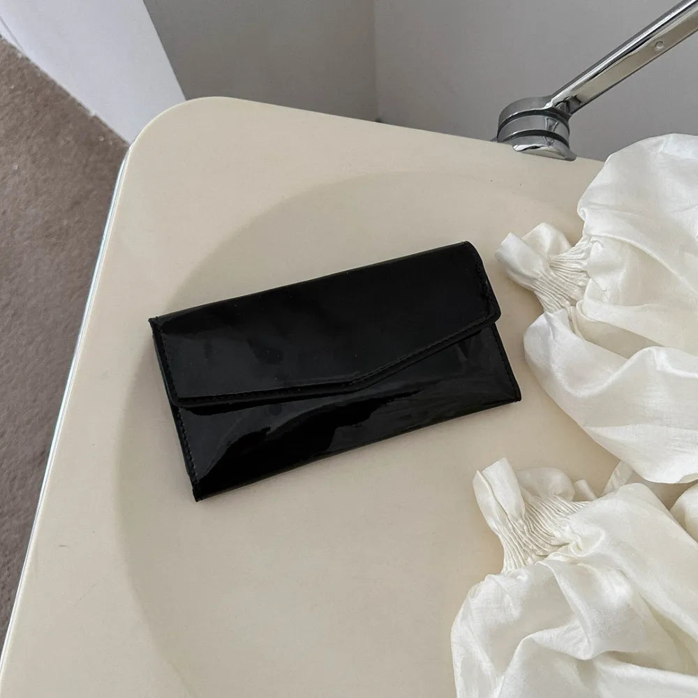 PU Leather Small Wallet Black One Size