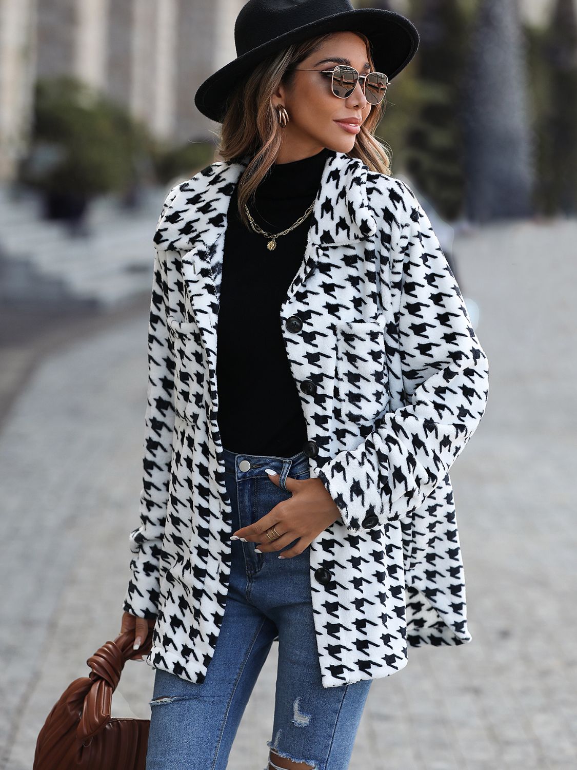 puffer winter jacket for women paired with denim