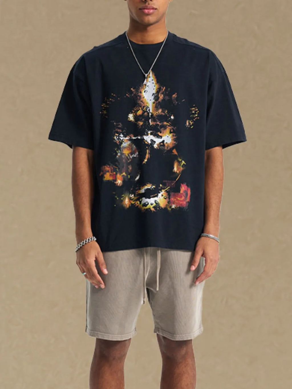 Men's Graphic Round Neck Half Sleeve T-Shirt