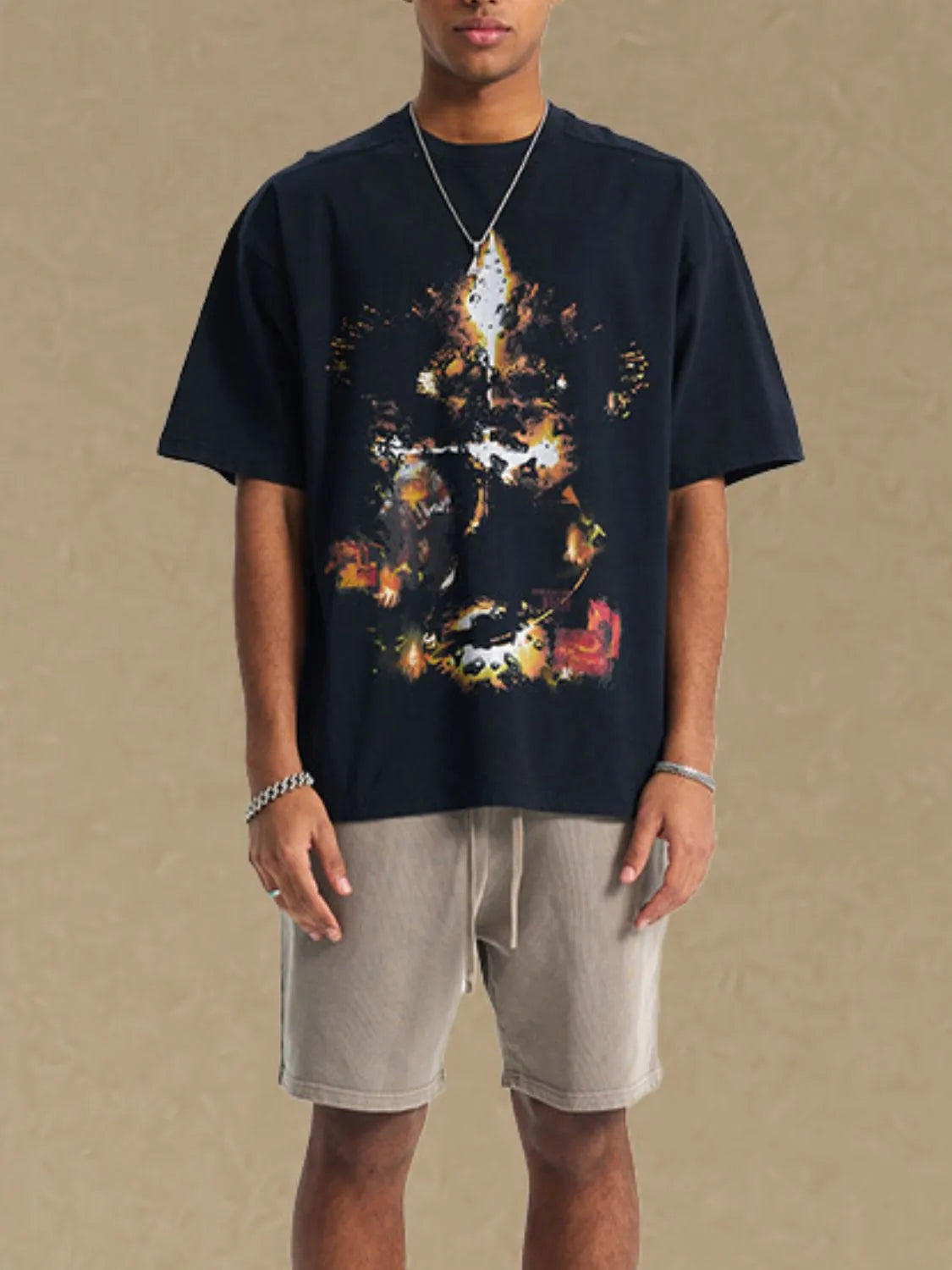 Men's Graphic Round Neck Half Sleeve T-Shirt
