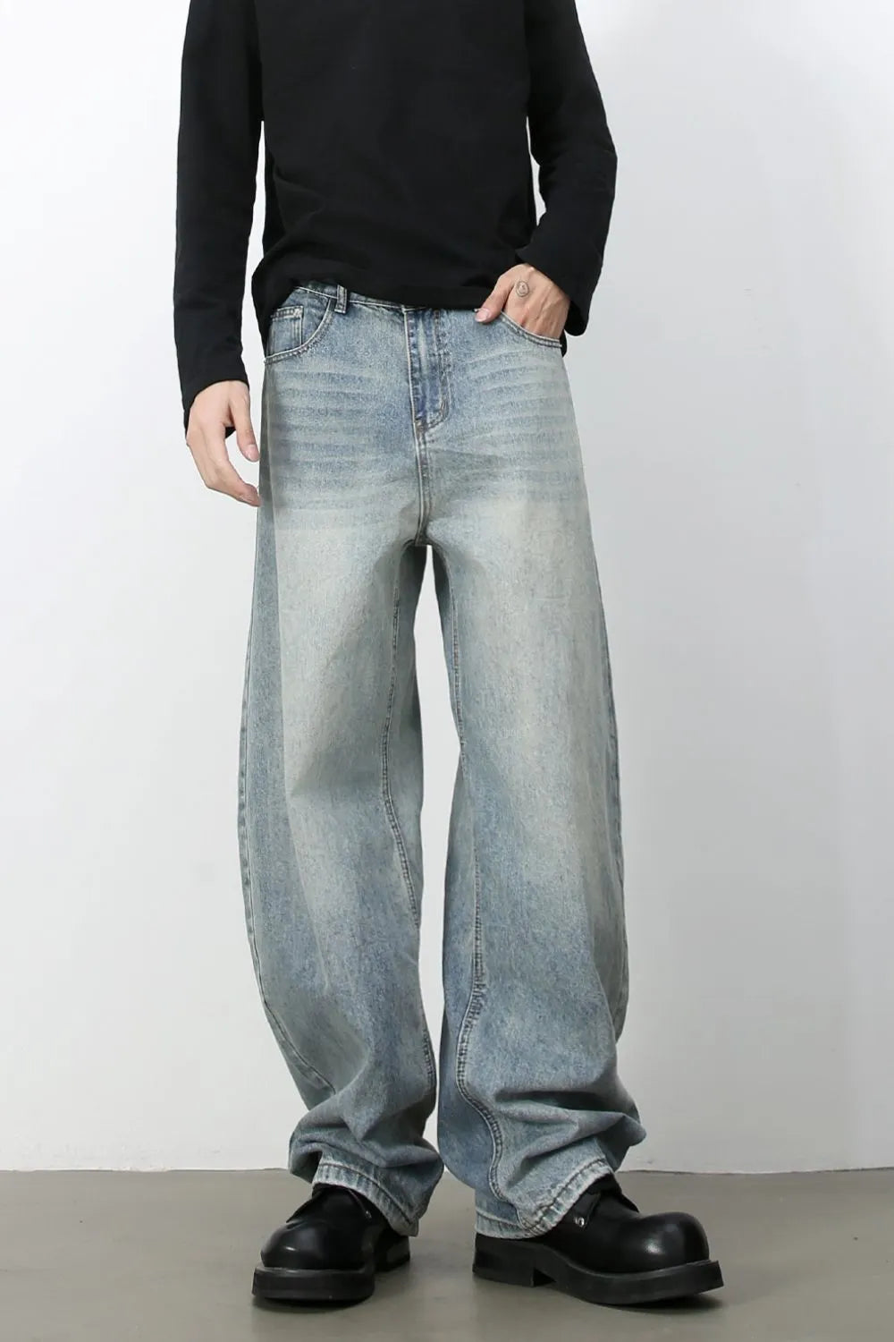 Men's Wide Leg Jeans Light Blue