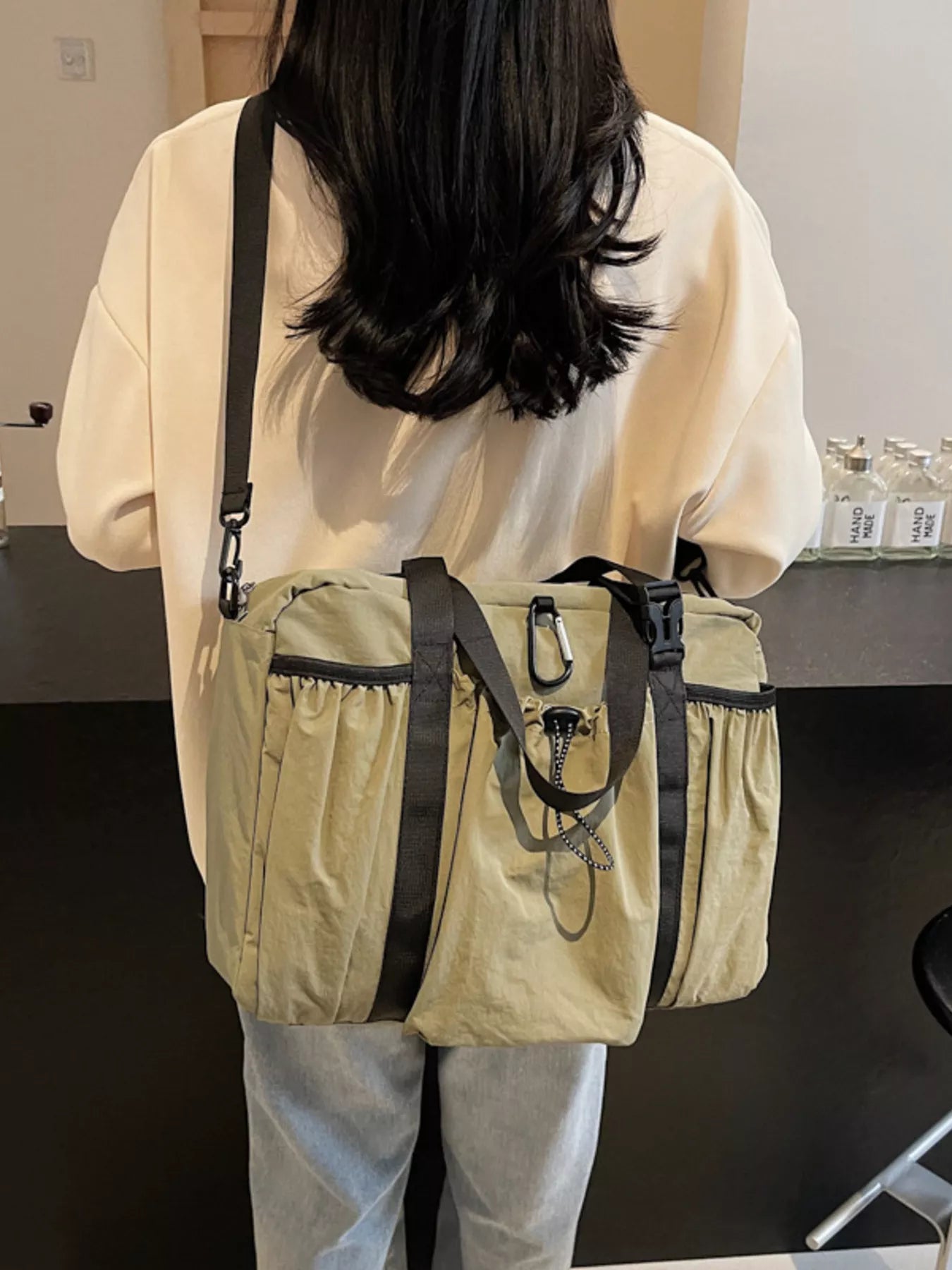 canvas travel duffel bag - extra view