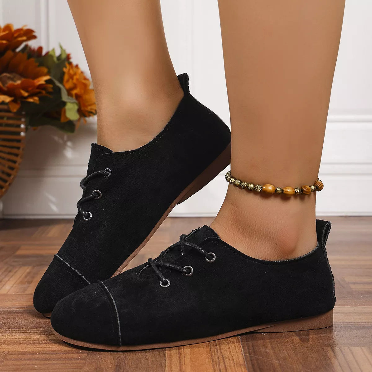 women's round toe lace up sneaker - second view