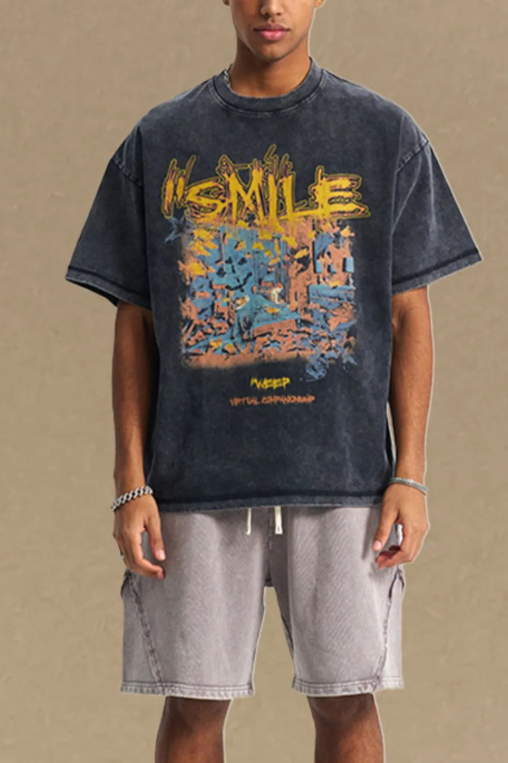 Men's Graphic Round Neck Half Sleeve T-Shirt