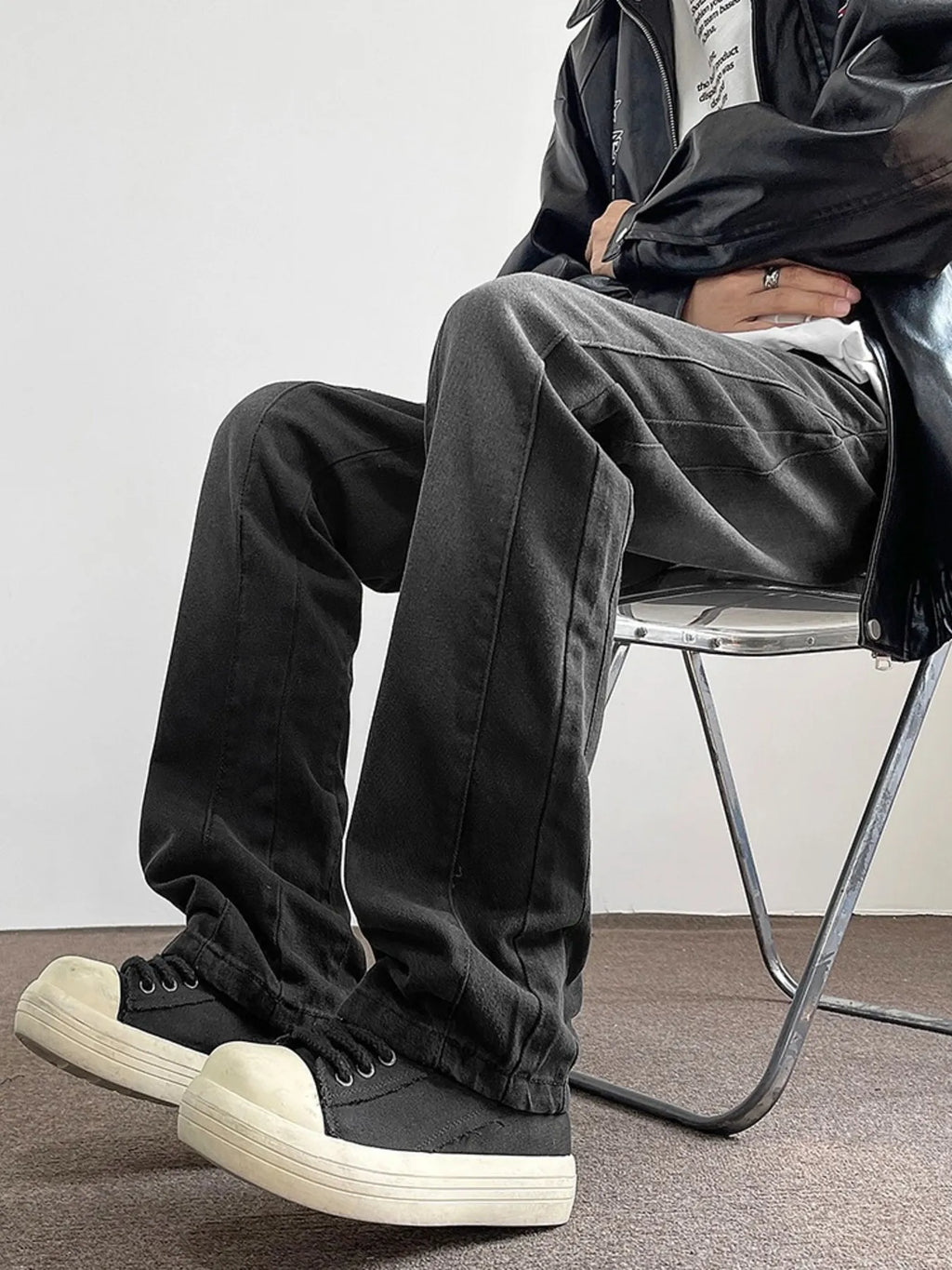 men's men's full size vintage wash wide leg jeans plus size - styling option