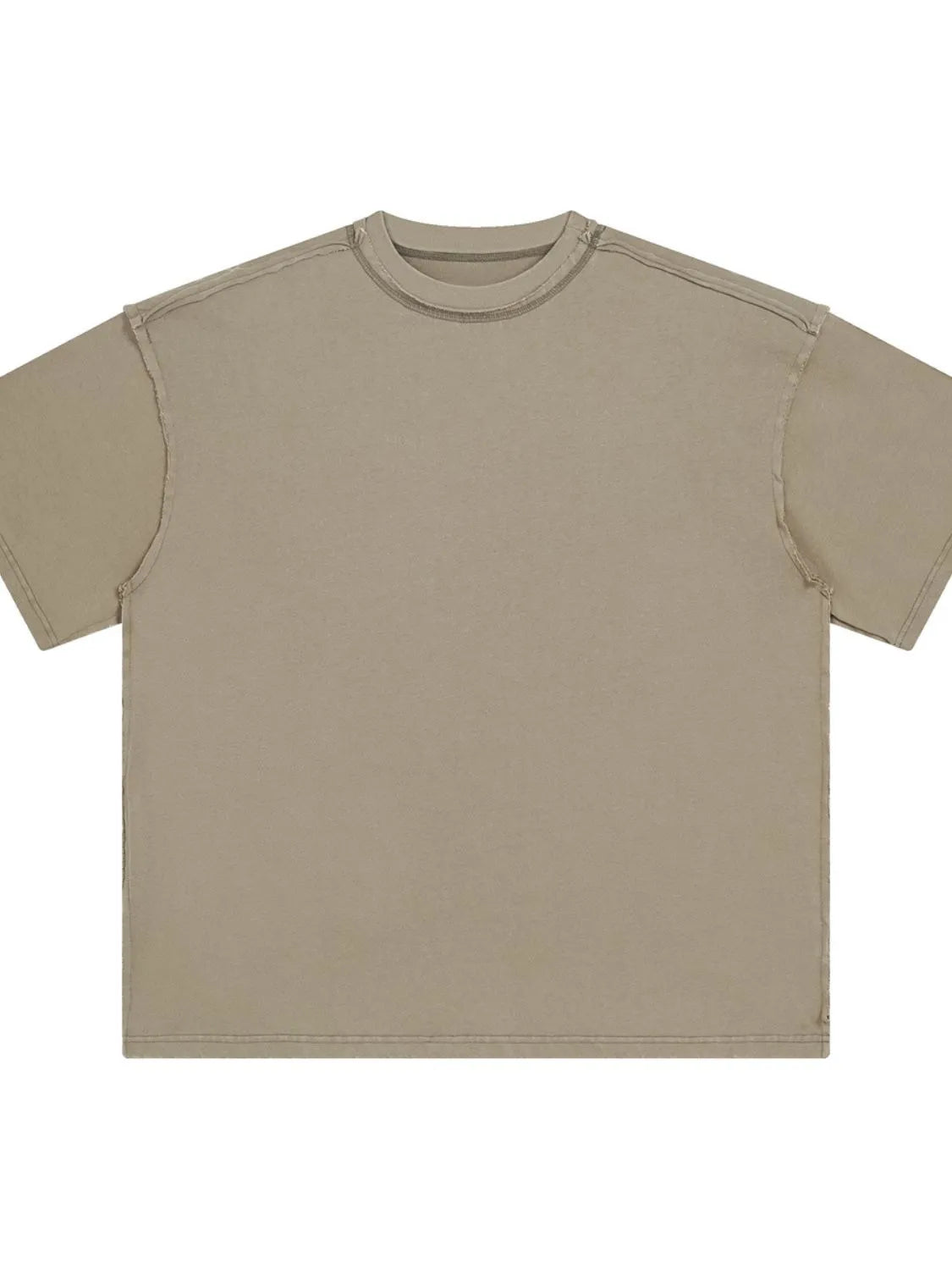 Men's Round Neck Half Sleeve T-Shirt Khaki
