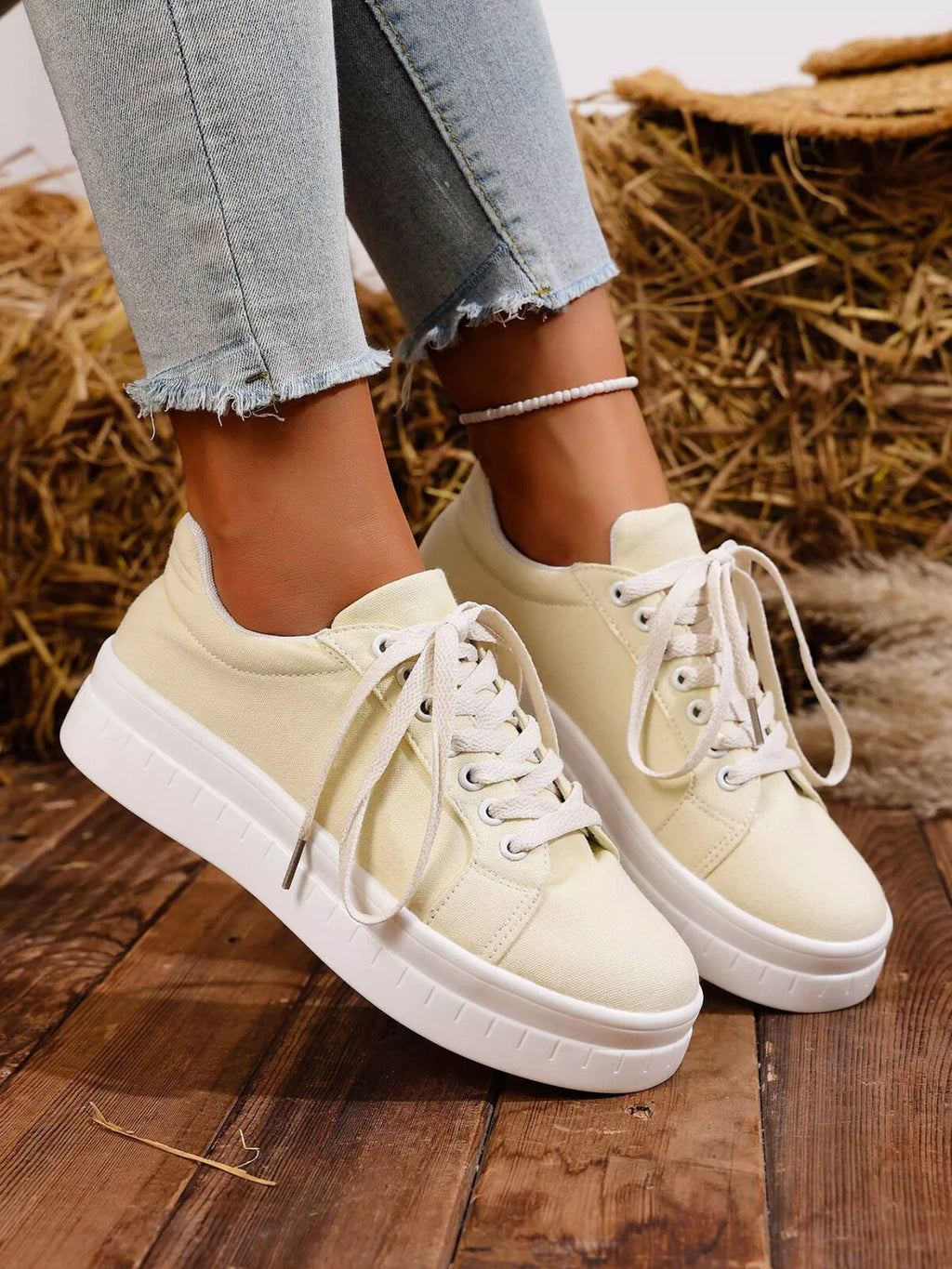 women's lace up platform sneakers - product detail