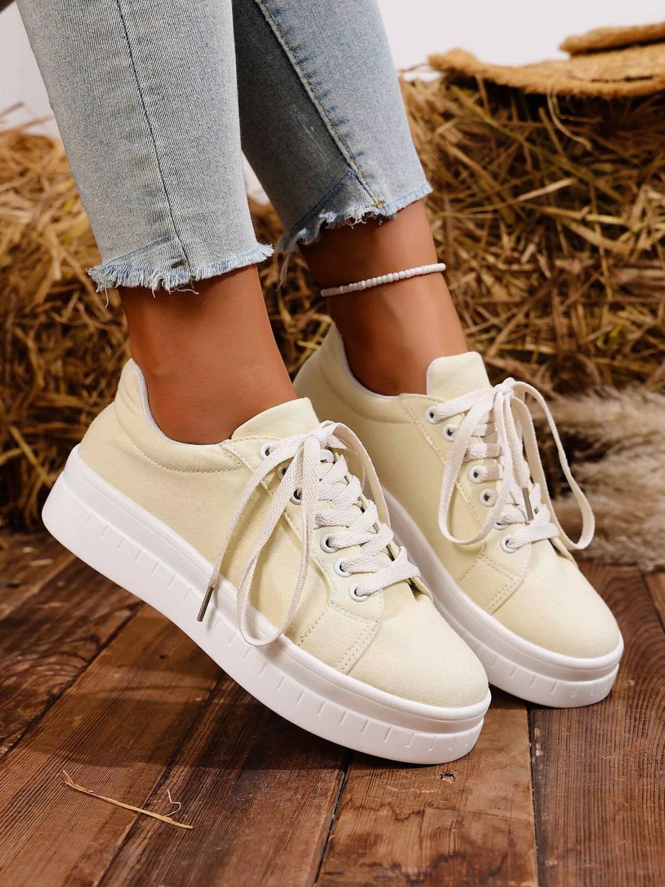 women's lace up platform sneakers - product detail