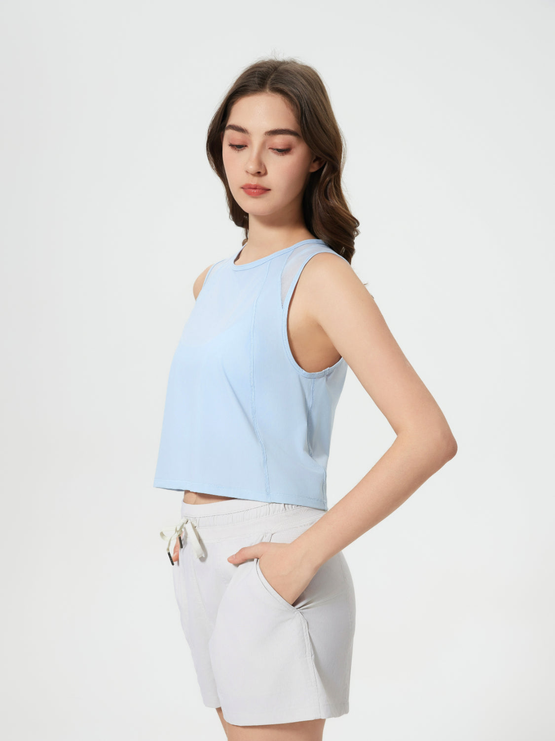 Millennia Round Neck Cropped Active Tank