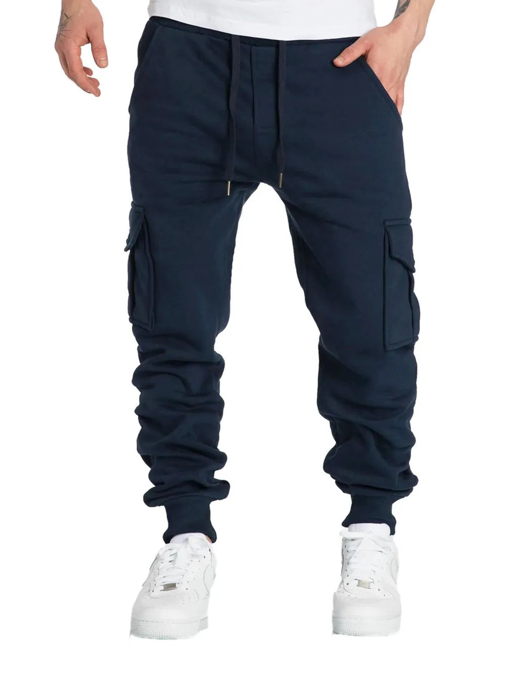 Men's Drawstring Pants with Pockets Navy