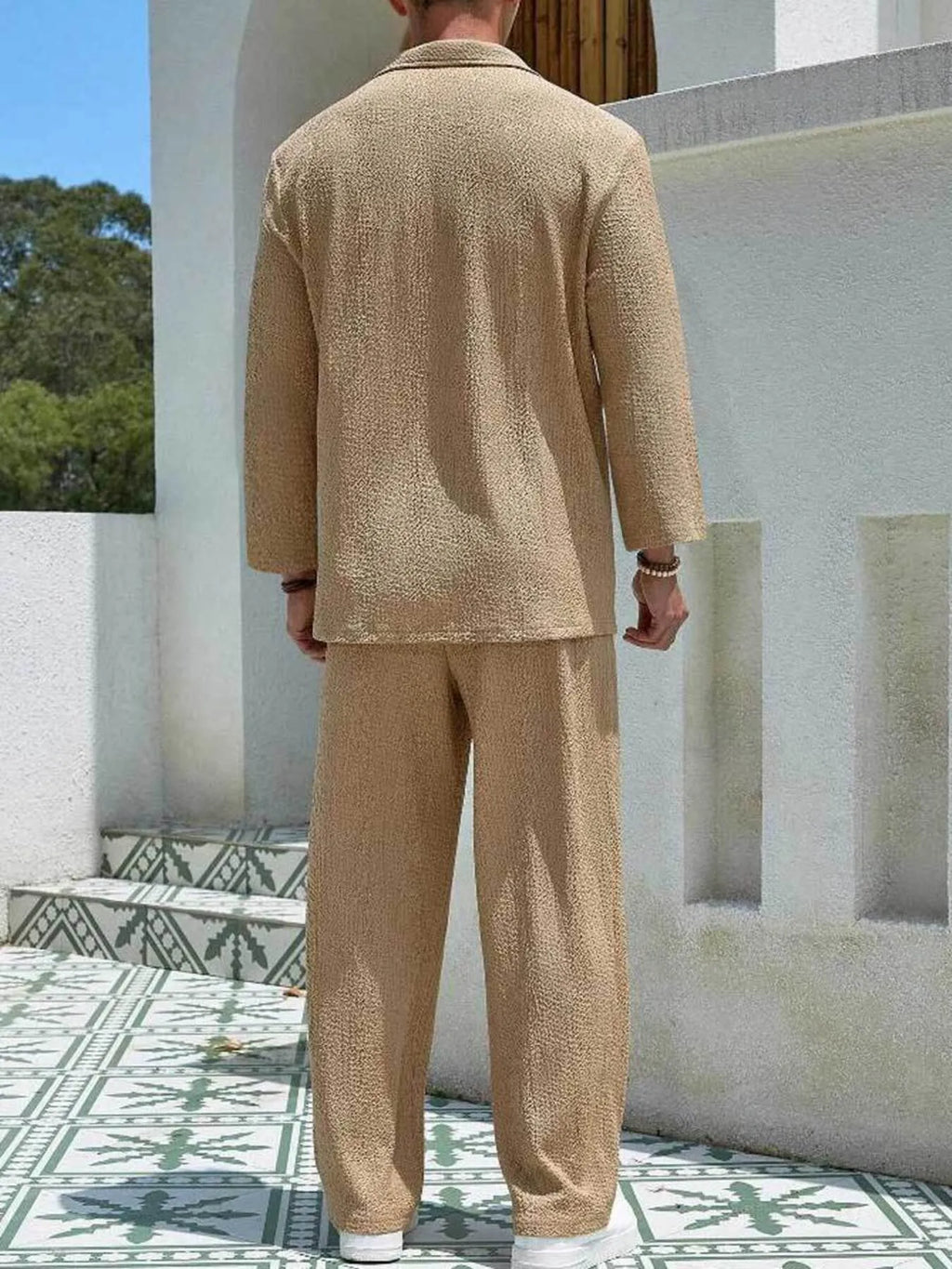 men's men's plus size long sleeve top and pants set - product detail