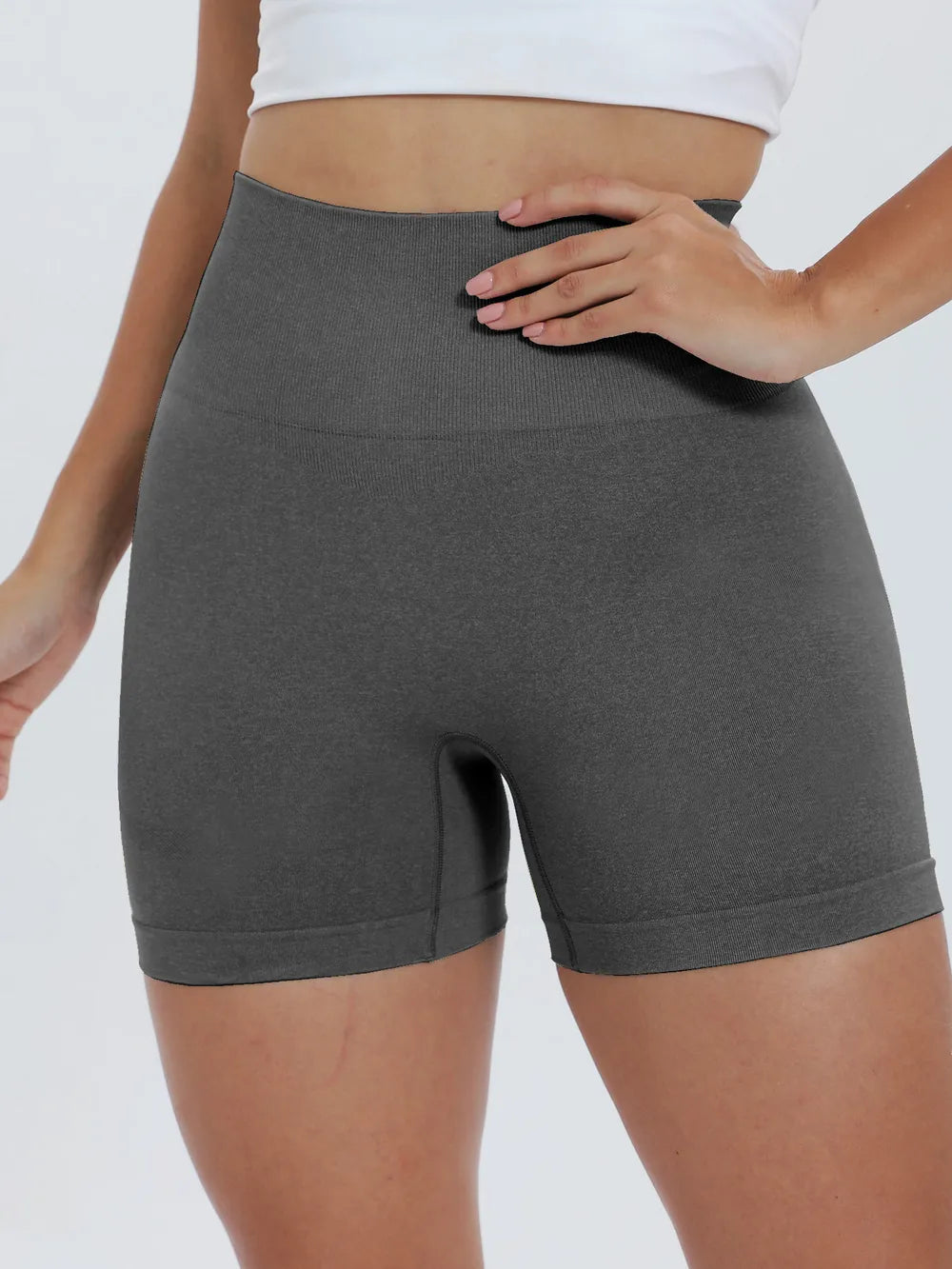 women's high waist active shorts - product showcase