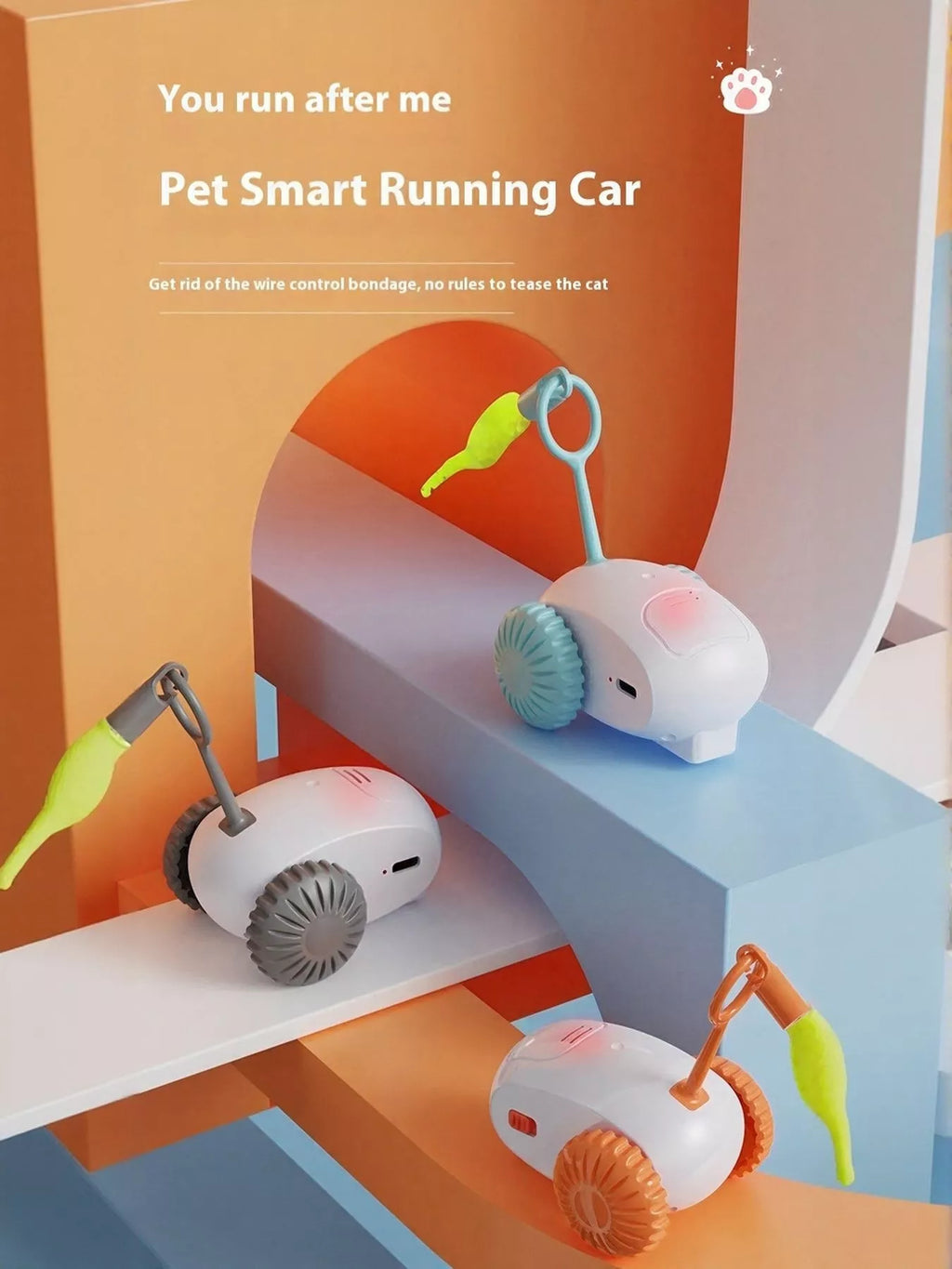 interactive self-rotating pet teaser toy - product detail