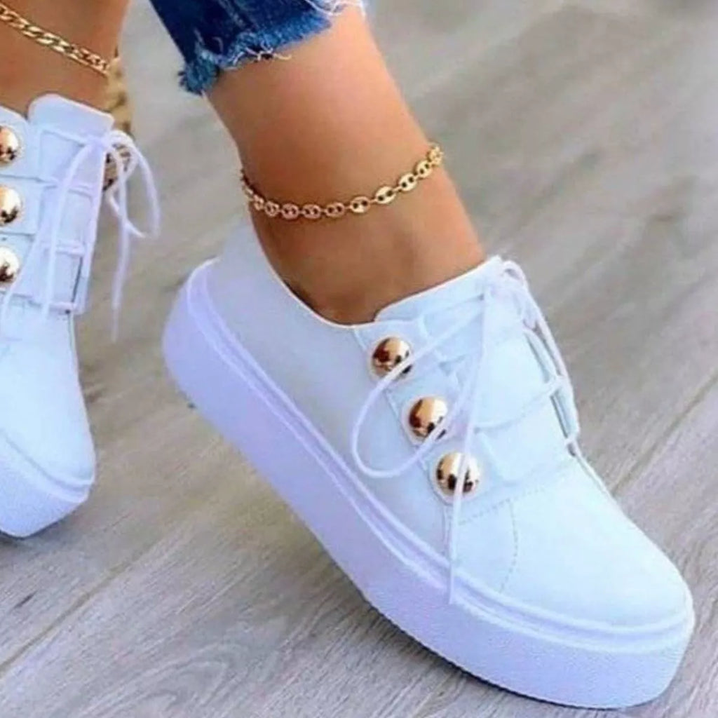 women's round toe platform sneakers - extra view