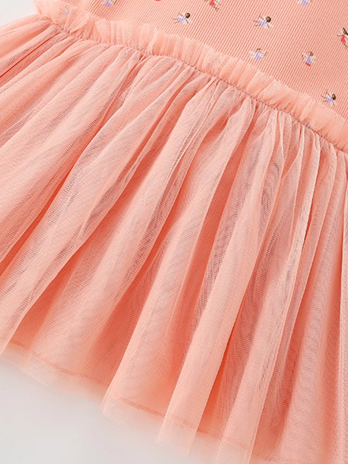 women's children's printed tulle layered dress - additional angle