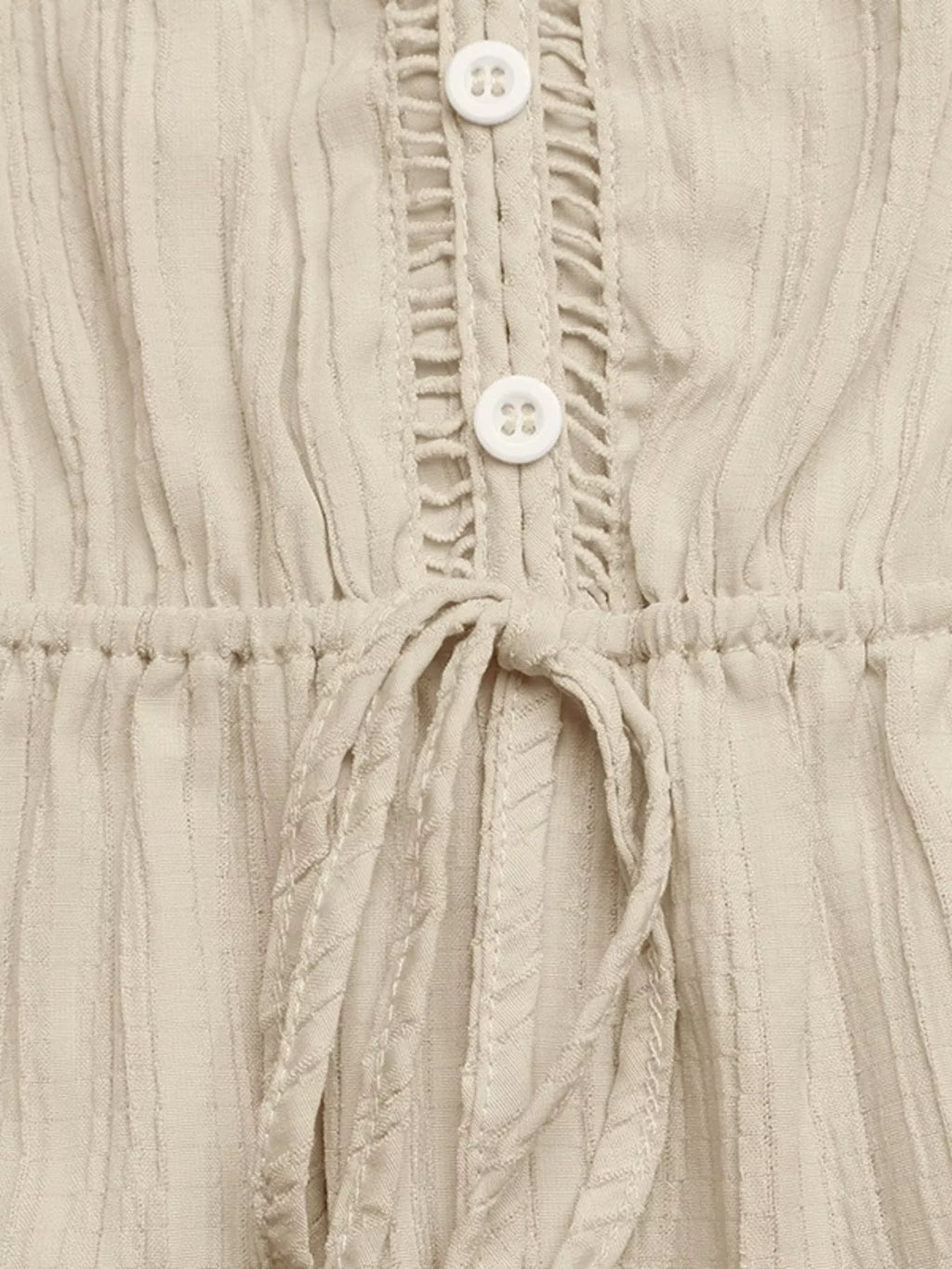 women's v-neck drawstring waist wide leg jumpsuit - additional image
