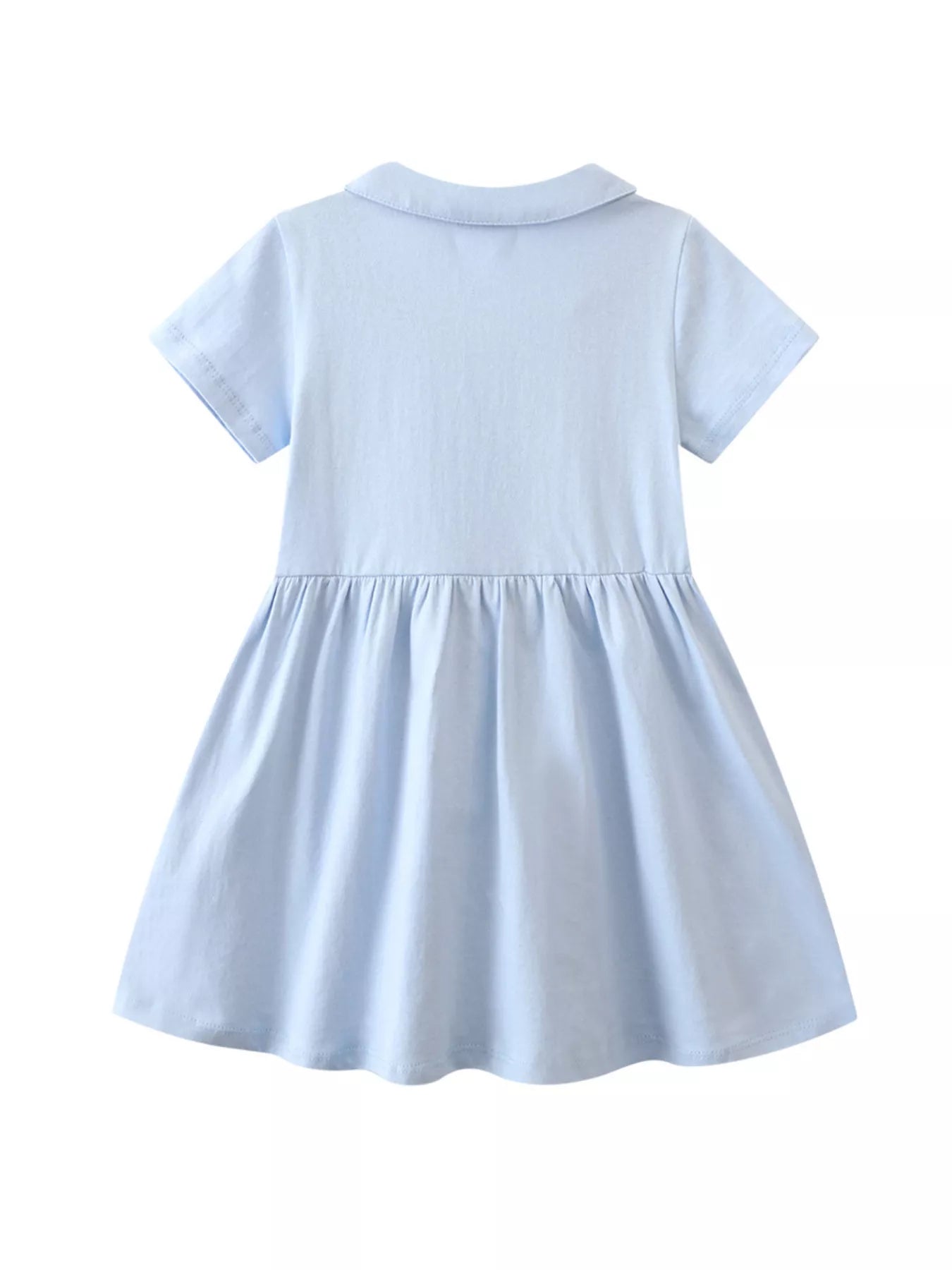 women's children's butterfly floral peter pan collar dress - detail shot