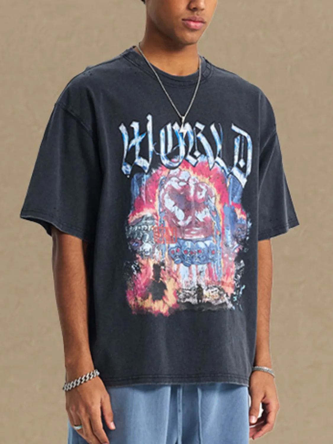 Men's Graphic Round Neck Half Sleeve T-Shirt
