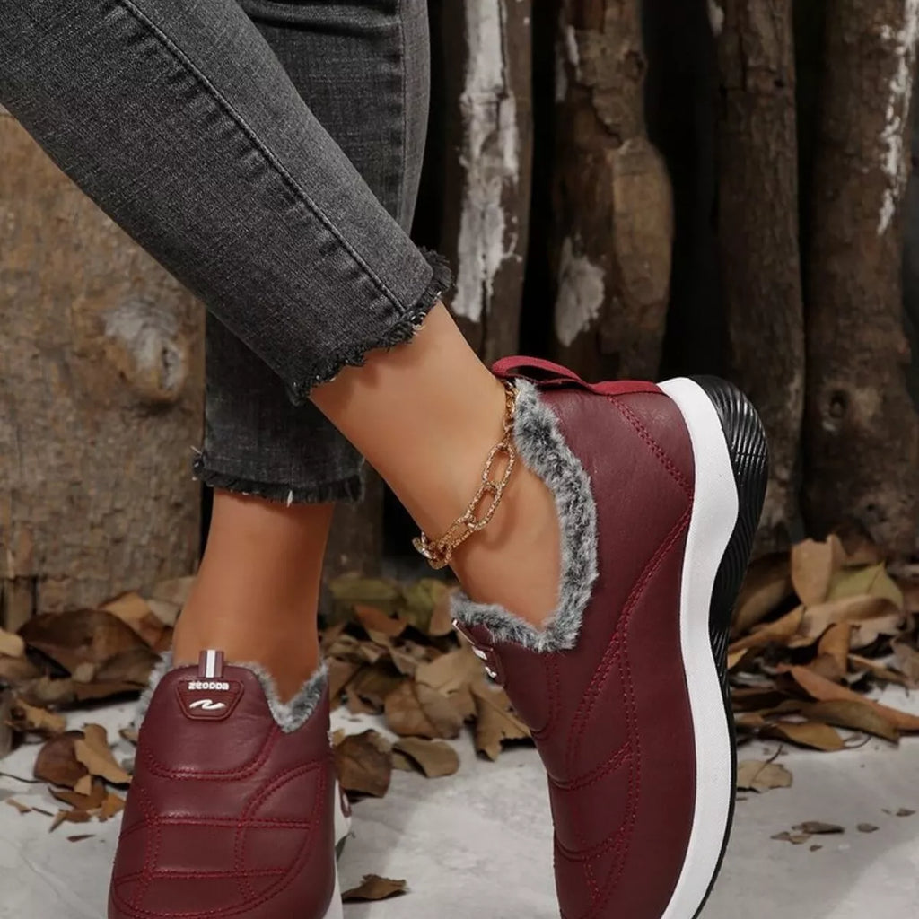 women's plush round toe platform shoes - additional image