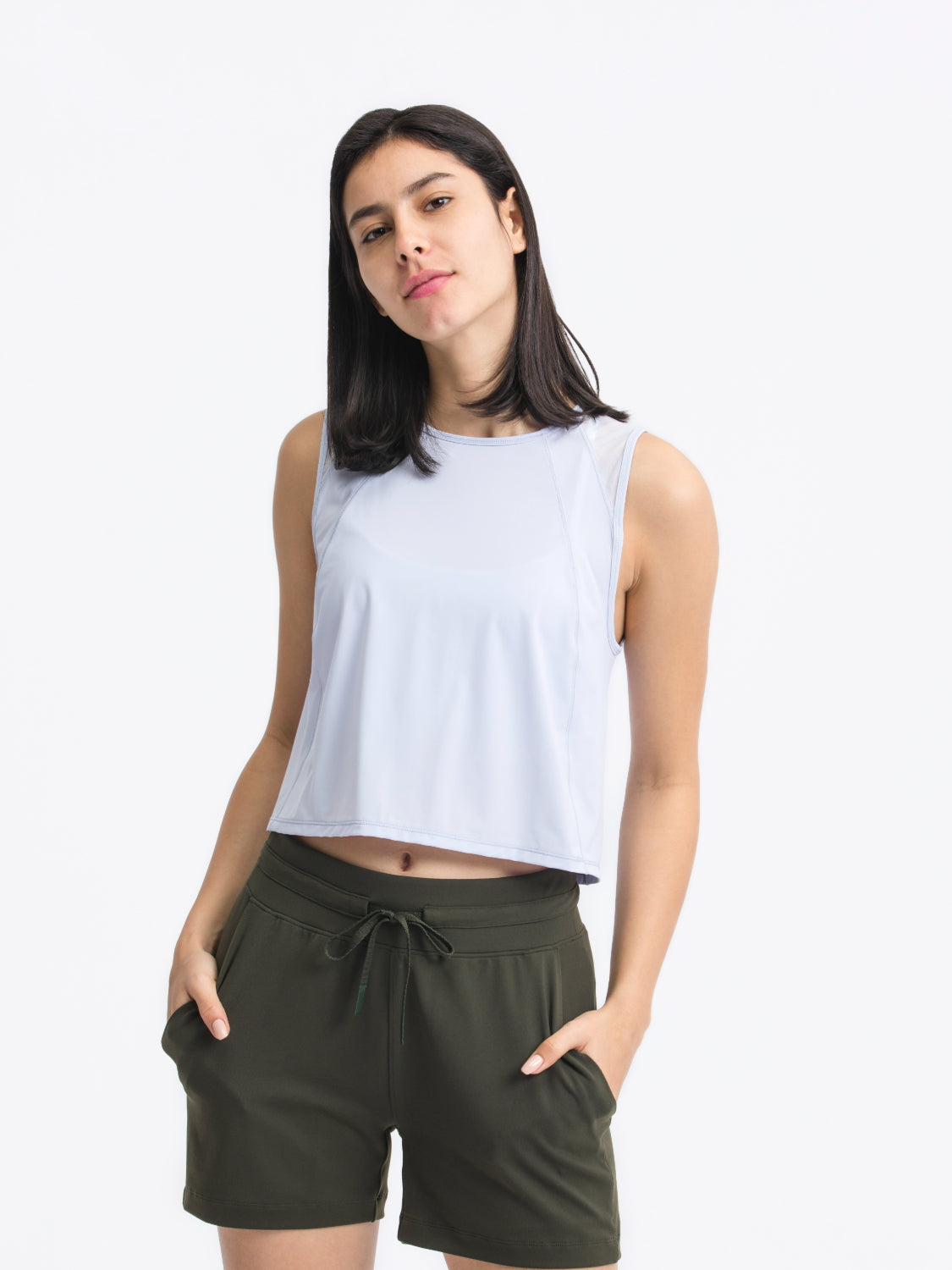 Millennia Round Neck Cropped Active Tank