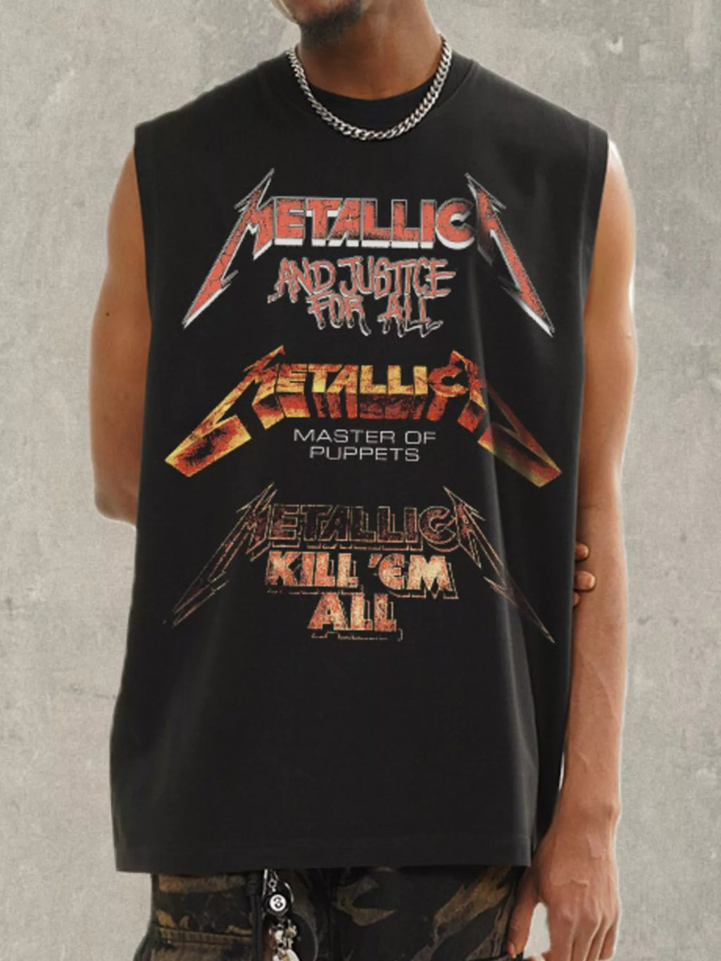 men's men's graphic round neck tank - styled view