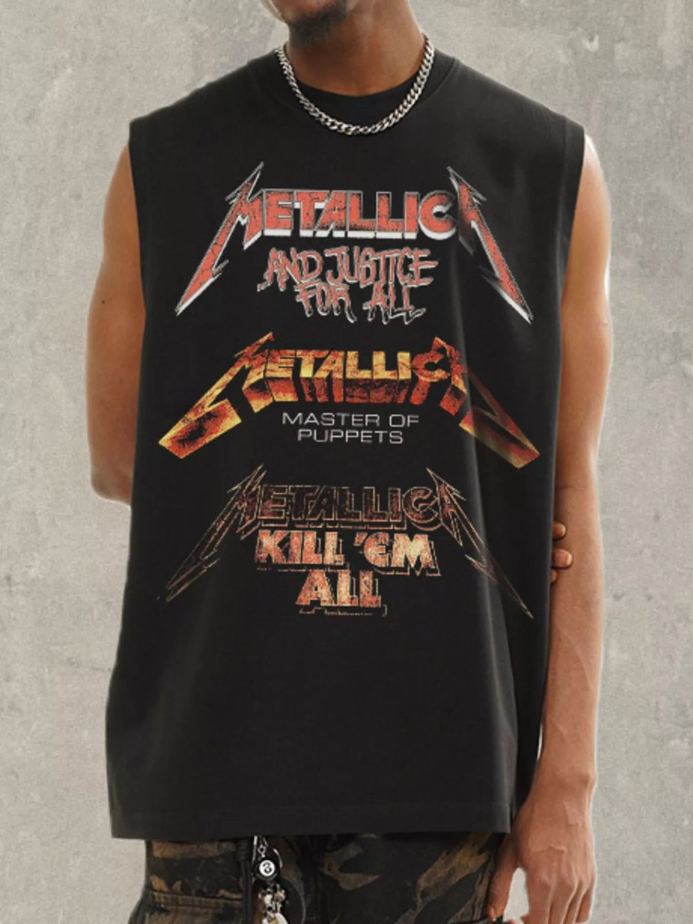 men's men's graphic round neck tank - styled view