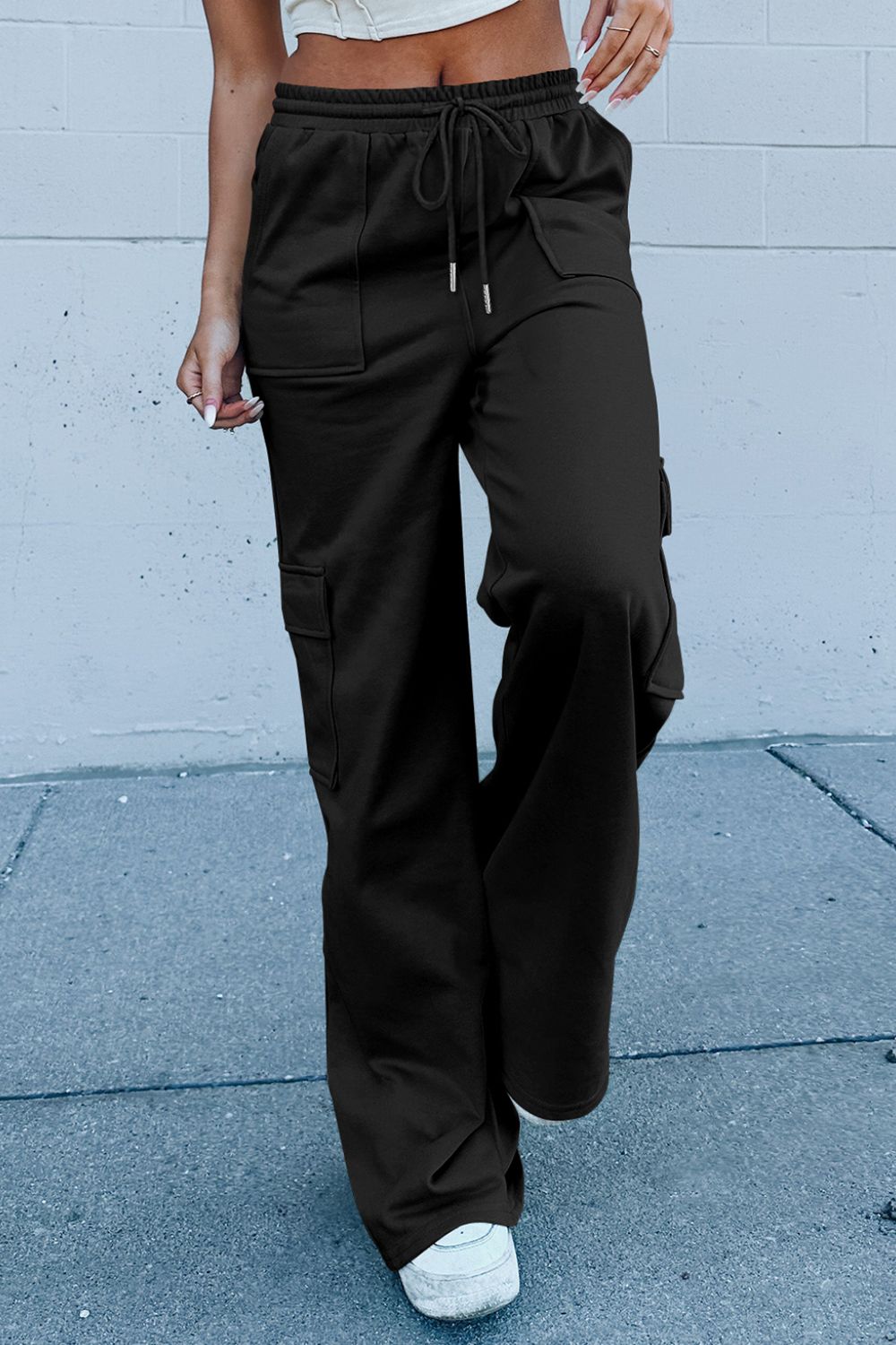 Multi Pockets High Waist Wide Leg Workout Pants