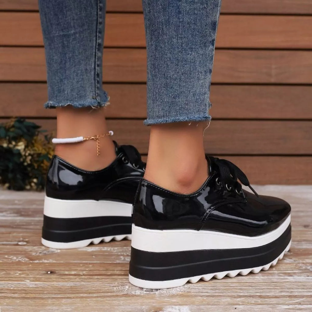 women's lace up platform sneakers - additional image