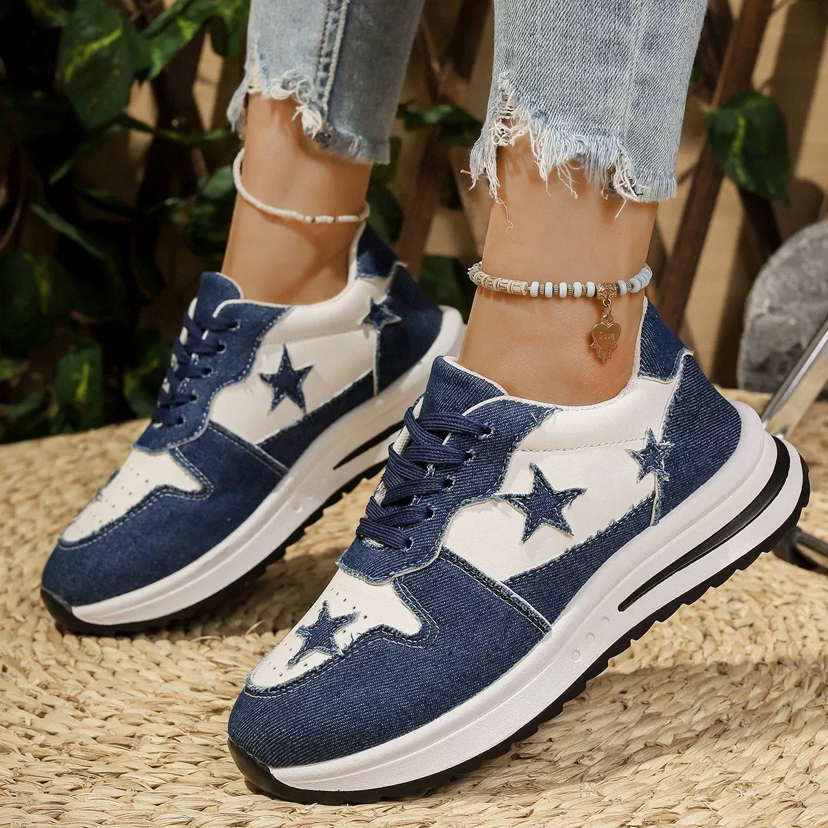 women's star lace up sneakers - additional image