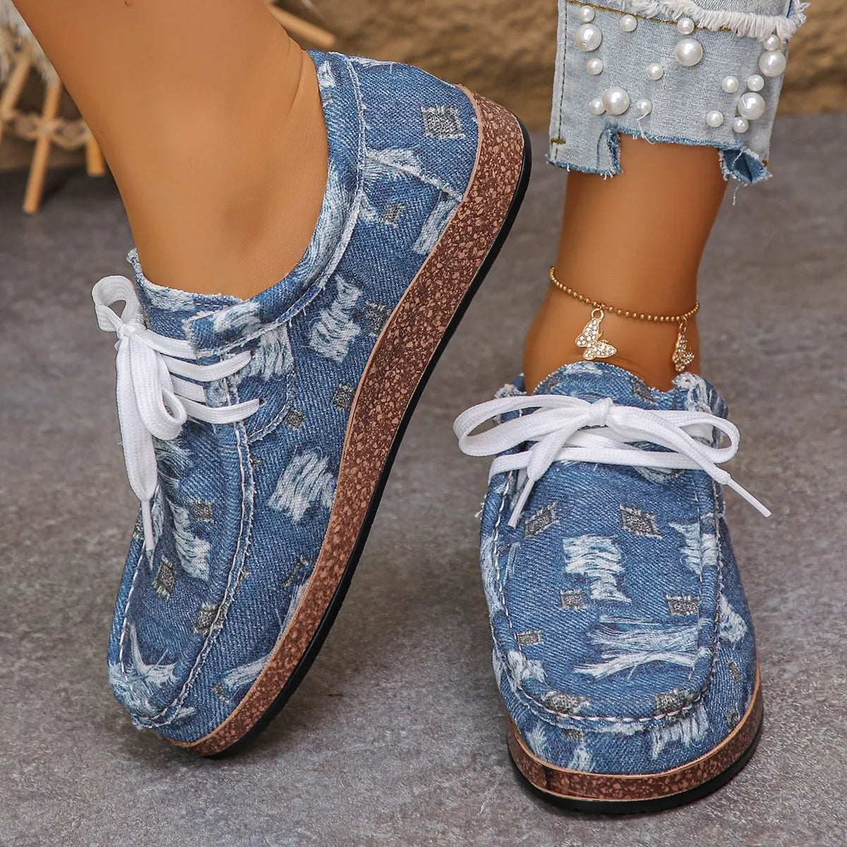 women's lace up platform sneakers - additional image
