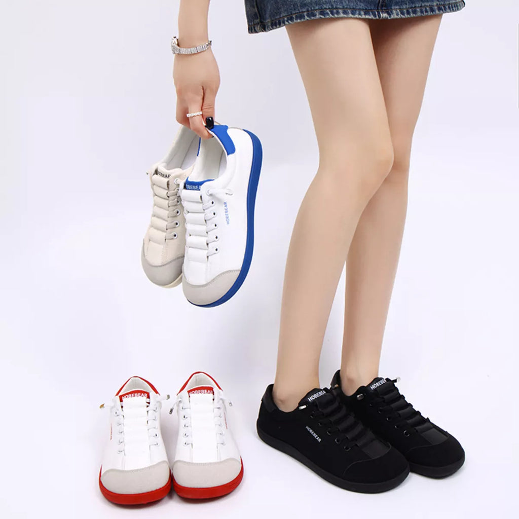 women's contrast lace up sneakers - front view