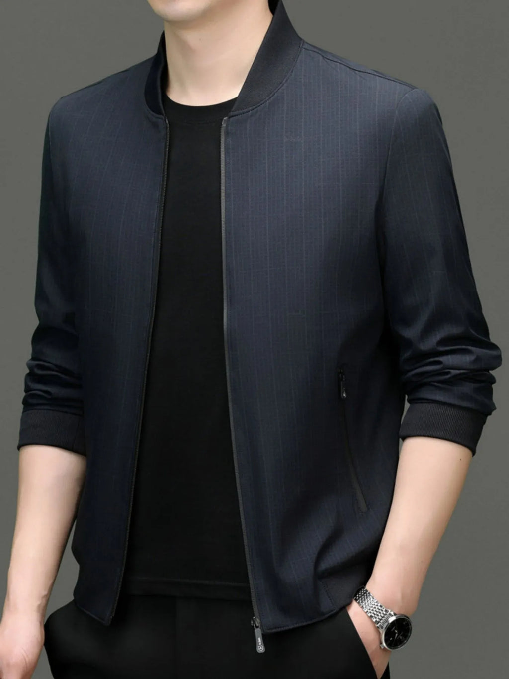 men’s textured overcoat with sherpa lining