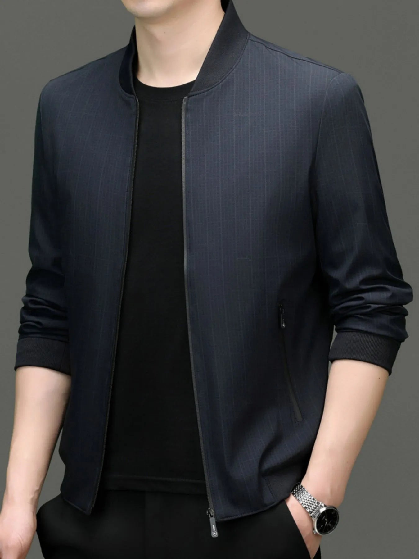 men’s textured overcoat with sherpa lining