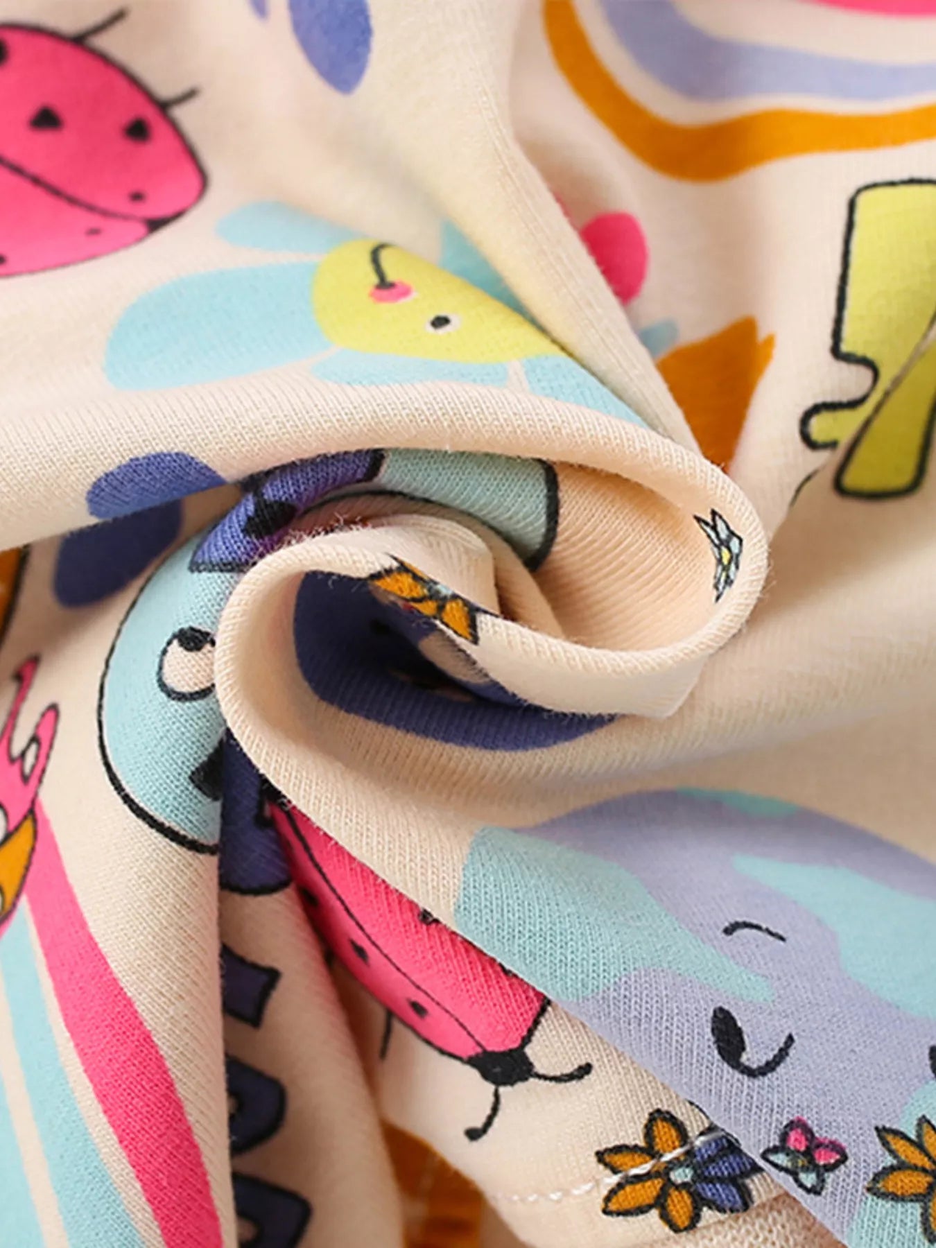 women's children's cartoon print short sleeve casual dress - additional image