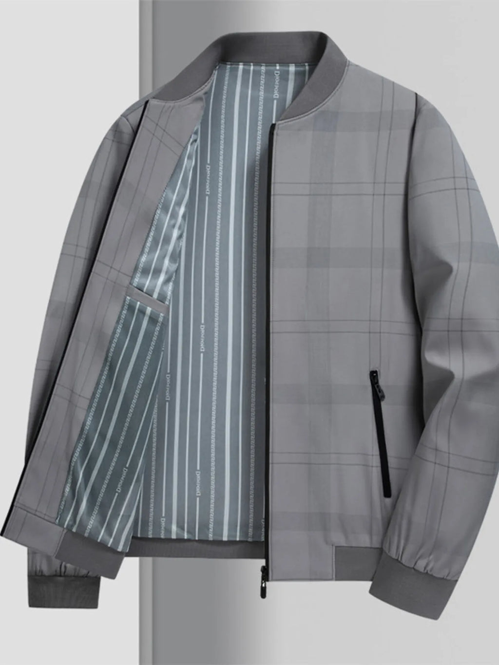 men’s colorblock overcoat with shoulder detail