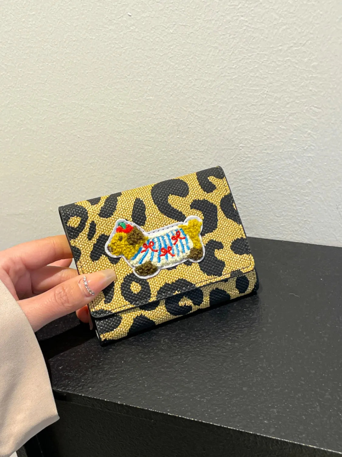 PU Leather Printed Wallet Style A One Size